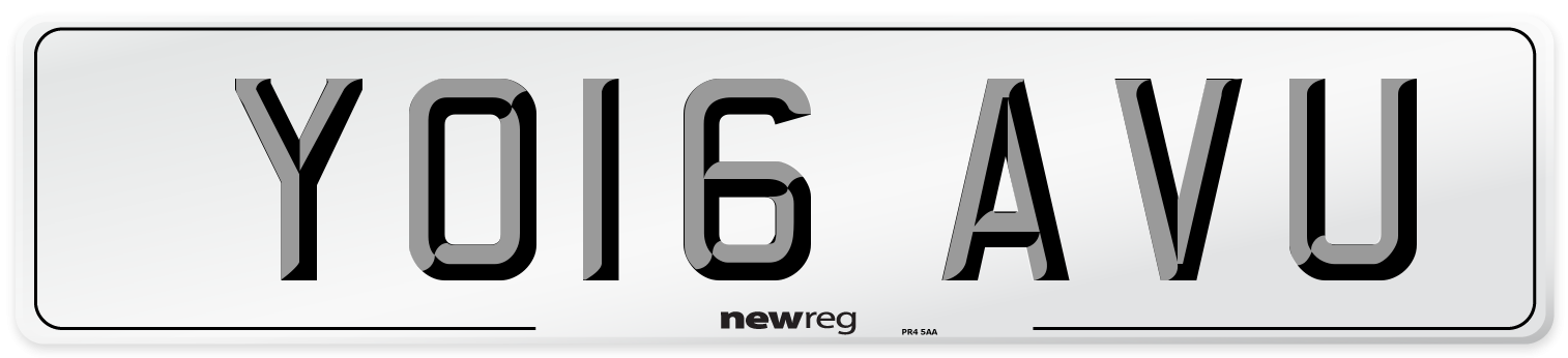 YO16 AVU Number Plate from New Reg